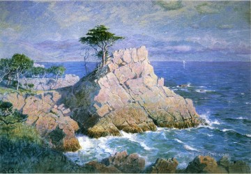カリフォルニアのミッドウェイポイント 別名モントレー近くのサイプレスポイントの風景 ルミニズム ウィリアム・スタンリー・ハゼルティン Oil Paintings